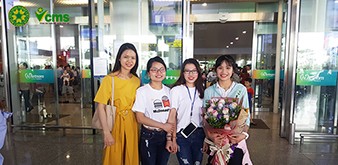 Đón đoàn Thực tập sinh ngành Dịch vụ của Học viện Nông nghiệp Việt Nam về nước ngày 9/8/2018