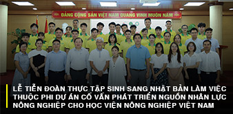LỄ TIỄN ĐOÀN THỰC TẬP SINH SANG NHẬT BẢN LÀM VIỆC  THUỘC PHI DỰ ÁN CỐ VẤN PHÁT TRIỂN NGUỒN NHÂN LỰC NÔNG NGHIỆP CHO HỌC VIỆN NÔNG NGHIỆP VIỆT NAM